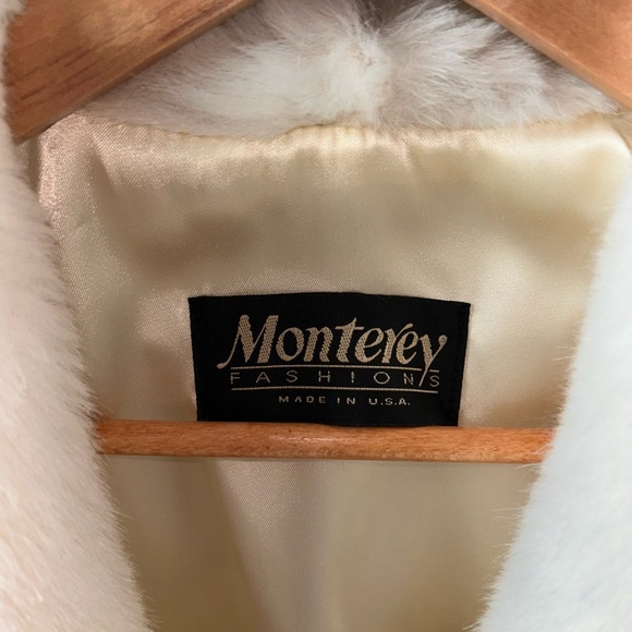 Monterey Fashions - Vintage White Faux Fur Coat Made in U.S.A. - Picture 2 of 16